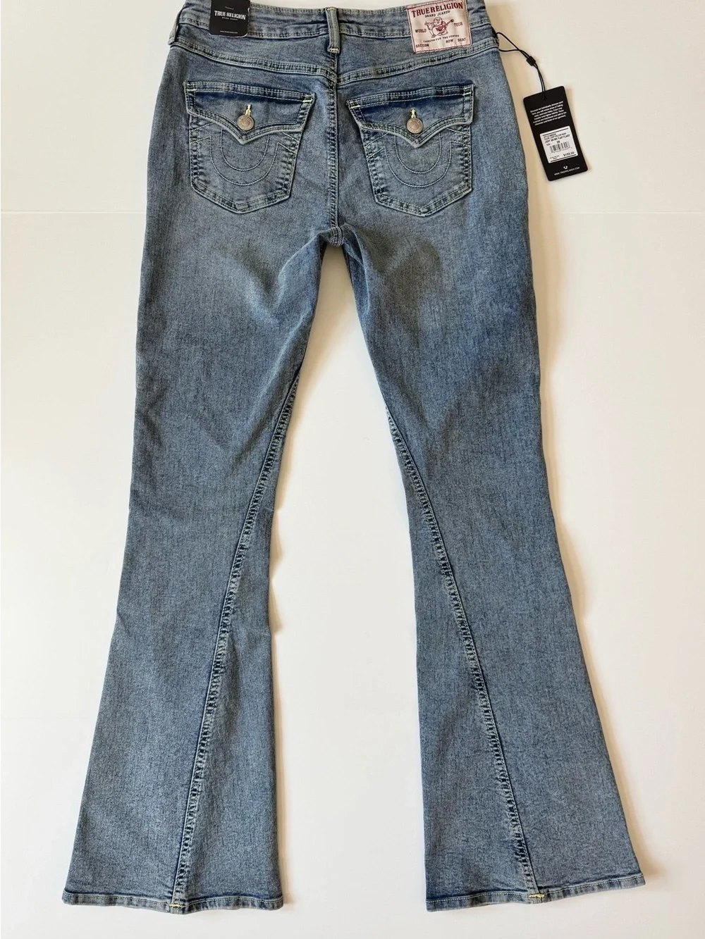 True Religion Joey Mid-Rise Flap Flare Jeans, Light Wash, NWT, Women’s Multiple